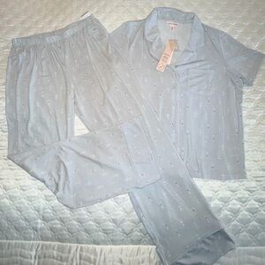 Como sleep soft new Light Blue Pajama Set with Subtle Print